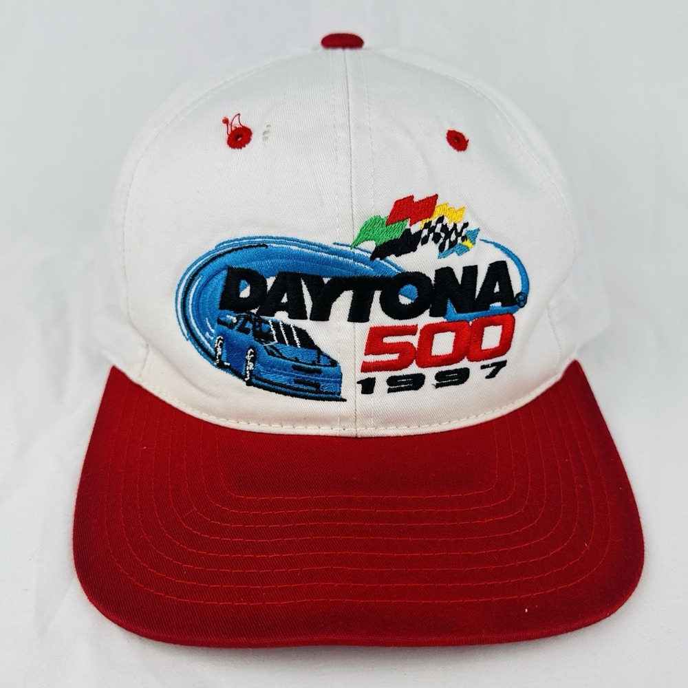 Vintage 90s Daytona 500 NASCAR Hat 1997 Checkered Flag Sports Snapback Racing